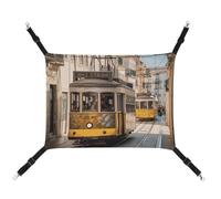 DWTJKMS Lisbon Tram Cat Hammock Soft Sleeping Hammocks Adjustable Pet Hammock All Season Use for Cats, Ferret, Puppy, Rabbits, Small Animals (Classical)