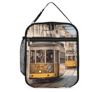 DWTJKMS Lisbon Tram Insulated Lunch Bag, Leakproof Cooler Bag for Men Women, with Handle Reusable Insulated Lunch Box for Office Work Picnic