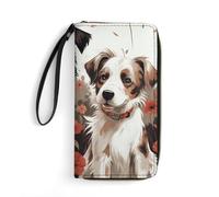 DWTJKMS Lovely Dogs Long Wallet Slim PU Leather Wallets for Men Women Minimalist Wallet with Card Slots, white, 19.7x10.5cm