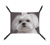 DWTJKMS Lovely Maltese Dog Cat Hammock Soft Sleeping Hammocks Adjustable Pet Hammock All Season Use for Cats, Ferret, Puppy, Rabbits, Small Animals (Classical)