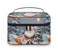 DWTJKMS Magical Christmas Makeup Bag, Cosmetic Organizer Case Large Portable Capacity Make Up Bags Women Travel Toiletry Bags with Handle And Divider