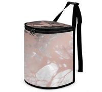 DWTJKMS Marble Color Rose Gold Car Trash Can with Lid Large Capacity Hanging Auto Trash Bin Leak-Proof Waterproof Trash Bin Cars Must Haves Interior Accessories