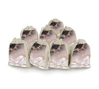DWTJKMS Marble Color Rose Gold Gift Pouches 8PCS Portable Small Drawstring Storage Bags Pouches Reusable Cotton Linen Bunches Pocket For Wedding, Travel, Office, Workout (Unisex)