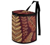 DWTJKMS Maroon Gold Pattern Car Trash Can with Lid Large Capacity Hanging Auto Trash Bin Leak-Proof Waterproof Trash Bin Cars Must Haves Interior Accessories
