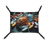 DWTJKMS Medicine Pills Cat Hammock Soft Sleeping Hammocks Adjustable Pet Hammock All Season Use for Cats, Ferret, Puppy, Rabbits, Small Animals (Classical)