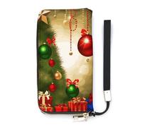 DWTJKMS Merry Christmas Long Wallet Slim PU Leather Wallets for Men Women Minimalist Wallet with Card Slots, white, 20x10.5cm