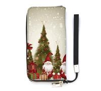 DWTJKMS Merry Christmas Long Wallet Slim PU Leather Wallets for Men Women Minimalist Wallet with Card Slots, white, 20x10.5cm