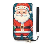 DWTJKMS Merry Christmas Santa Claus Long Wallet Slim PU Leather Wallets for Men Women Minimalist Wallet with Card Slots, white, 20x10.5cm