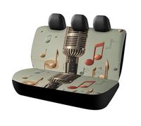 DWTJKMS Microphone with Music Note Car Seat Cover, Car Non-Slip Protector for Back Seat, Durable Scratch Proof Universal Size Auto Seats Cover Fits Cars, Trucks and SUVs