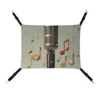 DWTJKMS Microphone with Music Note Cat Hammock Soft Sleeping Hammocks Adjustable Pet Hammock All Season Use for Cats, Ferret, Puppy, Rabbits, Small Animals (Classical)