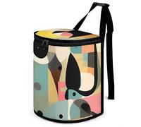 DWTJKMS Mid-Century Modern Art Cat Car Trash Can with Lid Large Capacity Hanging Auto Trash Bin Leak-Proof Waterproof Trash Bin Cars Must Haves Interior Accessories