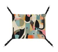 DWTJKMS Mid-Century Modern Art Cat Cat Hammock Soft Sleeping Hammocks Adjustable Pet Hammock All Season Use for Cats, Ferret, Puppy, Rabbits, Small Animals (Classical)