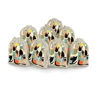 DWTJKMS Mid-Century Modern Art Cat Gift Pouches 8PCS Portable Small Drawstring Storage Bags Pouches Reusable Cotton Linen Bunches Pocket For Wedding, Travel, Office, Workout (Unisex)