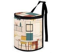 DWTJKMS Mid Century Modern Car Trash Can with Lid Large Capacity Hanging Auto Trash Bin Leak-Proof Waterproof Trash Bin Cars Must Haves Interior Accessories