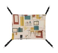 DWTJKMS Mid Century Modern Cat Hammock Soft Sleeping Hammocks Adjustable Pet Hammock All Season Use for Cats, Ferret, Puppy, Rabbits, Small Animals (Classical)
