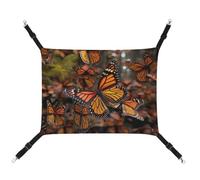 DWTJKMS Monarch Butterflies Cat Hammock Soft Sleeping Hammocks Adjustable Pet Hammock All Season Use for Cats, Ferret, Puppy, Rabbits, Small Animals (Classical)