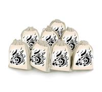 DWTJKMS Music Note Gift Pouches 8PCS Portable Small Drawstring Storage Bags Pouches Reusable Cotton Linen Bunches Pocket For Wedding, Travel, Office, Workout (Unisex)