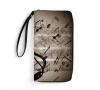 DWTJKMS Music Note Long Wallet Slim PU Leather Wallets for Men Women Minimalist Wallet with Card Slots, white, 19.7x10.5cm