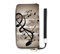 DWTJKMS Music Note Long Wallet Slim PU Leather Wallets for Men Women Minimalist Wallet with Card Slots, white, 20x10.5cm