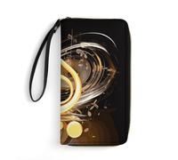 DWTJKMS Music Note Long Wallet Slim PU Leather Wallets for Men Women Minimalist Wallet with Card Slots, white, 19.7x10.5cm