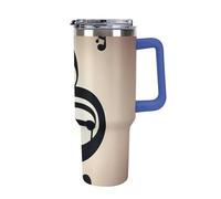 DWTJKMS Music Note Print Stainless Steel Tumbler 40 Oz Leak-proof Large Capacity Car Cup with Handle Straw Double Wall Vacuum Insulated Cup Reusable Keeps Cold Or Hot Deep Blue-style