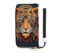 DWTJKMS New Year Tiger Logo Design Long Wallet Slim PU Leather Wallets for Men Women Minimalist Wallet with Card Slots, white, 20x10.5cm