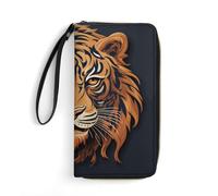 DWTJKMS New Year Tiger Logo Design Long Wallet Slim PU Leather Wallets for Men Women Minimalist Wallet with Card Slots, white, 19.7x10.5cm