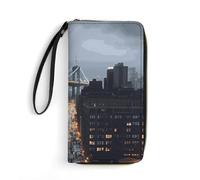 DWTJKMS New York City Long Wallet Slim PU Leather Wallets for Men Women Minimalist Wallet with Card Slots, white, 19.7x10.5cm