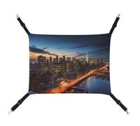 DWTJKMS New York City Scenery Cat Hammock Soft Sleeping Hammocks Adjustable Pet Hammock All Season Use for Cats, Ferret, Puppy, Rabbits, Small Animals (Classical)