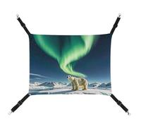 DWTJKMS Northern Lights Polar Bear Cat Hammock Soft Sleeping Hammocks Adjustable Pet Hammock All Season Use for Cats, Ferret, Puppy, Rabbits, Small Animals (Classical)