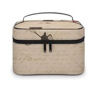 DWTJKMS Old Fashioned Mail Makeup Bag, Cosmetic Organizer Case Large Portable Capacity Make Up Bags Women Travel Toiletry Bags with Handle And Divider