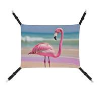 DWTJKMS One Pink Flamingo on Beach Cat Hammock Soft Sleeping Hammocks Adjustable Pet Hammock All Season Use for Cats, Ferret, Puppy, Rabbits, Small Animals (Classical)