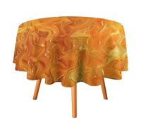DWTJKMS Orange and Yellow Lava Round Tablecloth Picnic Dinner Party Decor Table Covers Summer Fall Outdoor Circle Cover 60x60in for Wedding Birthday Patio Party