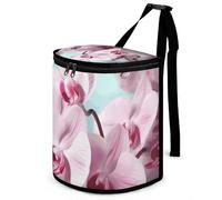 DWTJKMS Orchid Flower Butterfly Car Trash Can with Lid Large Capacity Hanging Auto Trash Bin Leak-Proof Waterproof Trash Bin Cars Must Haves Interior Accessories