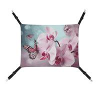 DWTJKMS Orchid Flower Butterfly Cat Hammock Soft Sleeping Hammocks Adjustable Pet Hammock All Season Use for Cats, Ferret, Puppy, Rabbits, Small Animals (Classical)