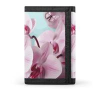 DWTJKMS Orchid Flower Butterfly Wallet Minimalist Mens Slim Trifold Wallets Modern Fashion Wallets Anti-Theft Wallet Holds Cards And Cash