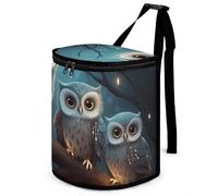 DWTJKMS Owl on Tree Car Trash Can with Lid Large Capacity Hanging Auto Trash Bin Leak-Proof Waterproof Trash Bin Cars Must Haves Interior Accessories