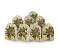DWTJKMS Palm Tree Tropical Gift Pouches 8PCS Portable Small Drawstring Storage Bags Pouches Reusable Cotton Linen Bunches Pocket For Wedding, Travel, Office, Workout (Unisex)