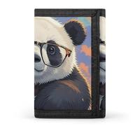 DWTJKMS Panda with A Tilted Head Wallet Minimalist Mens Slim Trifold Wallets Modern Fashion Wallets Anti-Theft Wallet Holds Cards And Cash