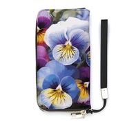 DWTJKMS Pansy Perfection Long Wallet Slim PU Leather Wallets for Men Women Minimalist Wallet with Card Slots, white, 20x10.5cm