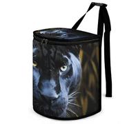 DWTJKMS Panther with Blue Eyes Car Trash Can with Lid Large Capacity Hanging Auto Trash Bin Leak-Proof Waterproof Trash Bin Cars Must Haves Interior Accessories
