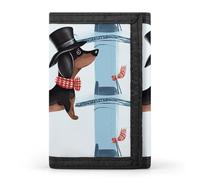 DWTJKMS Parisian Dachshund Wallet Minimalist Mens Slim Trifold Wallets Modern Fashion Wallets Anti-Theft Wallet Holds Cards And Cash