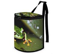 DWTJKMS Peace Tree Frog Car Trash Can with Lid Large Capacity Hanging Auto Trash Bin Leak-Proof Waterproof Trash Bin Cars Must Haves Interior Accessories