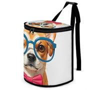 DWTJKMS Pet Dog Soft Bow Tie, Oversized Glasses Car Trash Can with Lid Large Capacity Hanging Auto Trash Bin Leak-Proof Waterproof Trash Bin Cars Must Haves Interior Accessories