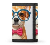 DWTJKMS Pet Dog Soft Bow Tie, Oversized Glasses Wallet Minimalist Mens Slim Trifold Wallets Modern Fashion Wallets Anti-Theft Wallet Holds Cards And Cash
