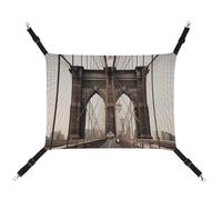 DWTJKMS Photo of Brooklyn Bridge Cat Hammock Soft Sleeping Hammocks Adjustable Pet Hammock All Season Use for Cats, Ferret, Puppy, Rabbits, Small Animals (Classical)