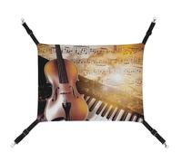 DWTJKMS Piano Violin Music Notes Cat Hammock Soft Sleeping Hammocks Adjustable Pet Hammock All Season Use for Cats, Ferret, Puppy, Rabbits, Small Animals (Classical)