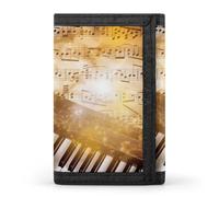 DWTJKMS Piano Violin Music Notes Wallet Minimalist Mens Slim Trifold Wallets Modern Fashion Wallets Anti-Theft Wallet Holds Cards And Cash