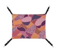 DWTJKMS Pink and Orange Pattern Cat Hammock Soft Sleeping Hammocks Adjustable Pet Hammock All Season Use for Cats, Ferret, Puppy, Rabbits, Small Animals (Classical)