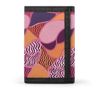 DWTJKMS Pink And Orange Pattern Wallet Minimalist Mens Slim Trifold Wallets Modern Fashion Wallets Anti-Theft Wallet Holds Cards And Cash